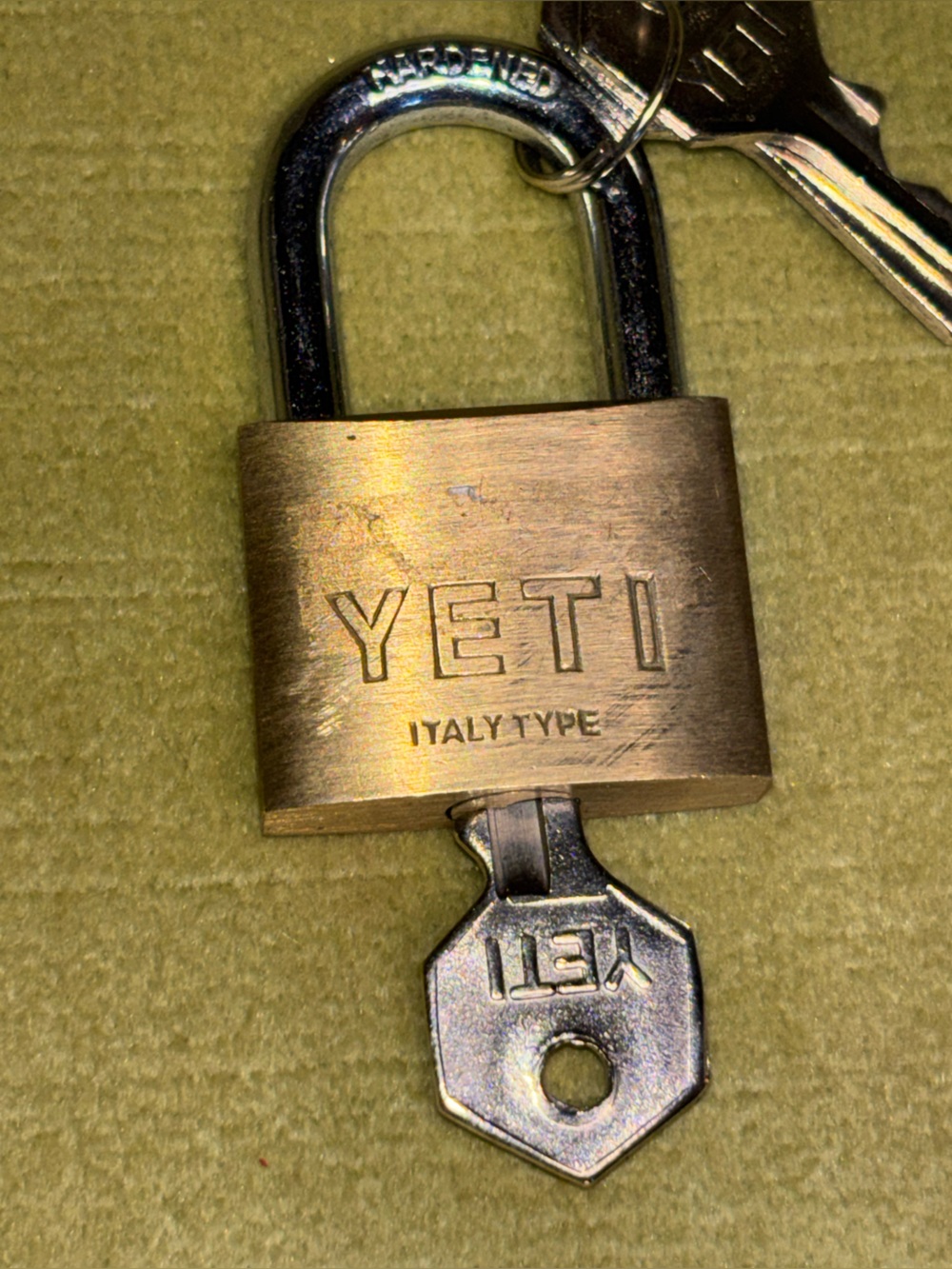 Vintage YETI Italy Type Brass Key and Lock RARE